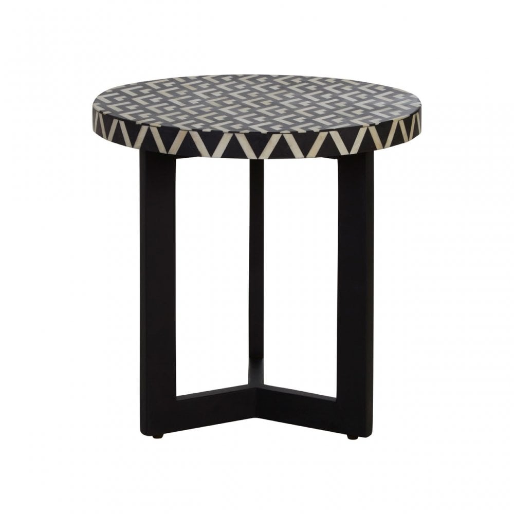 Boho Three Legged Side Table, Black