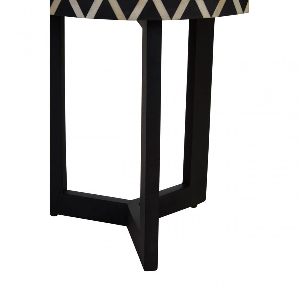 Boho Three Legged Side Table, Black