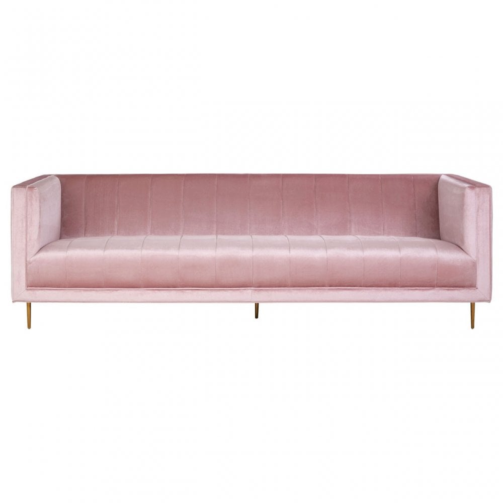 Otylia 3 Seat Pink Sofa, Pink