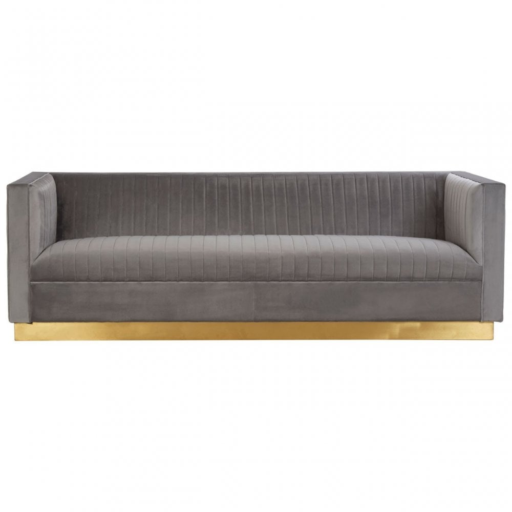 Opal 3 Seat Grey Sofa, Grey