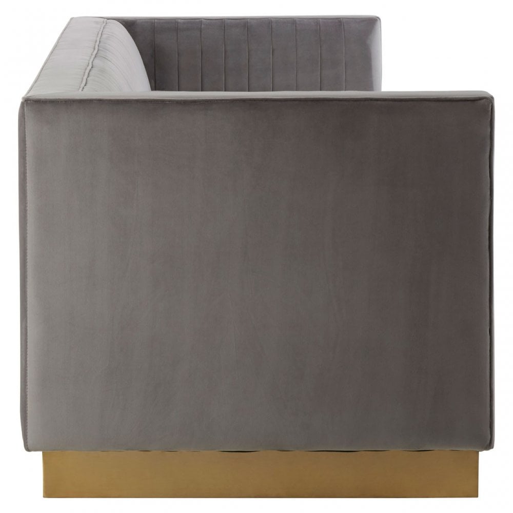 Opal 3 Seat Grey Sofa, Grey