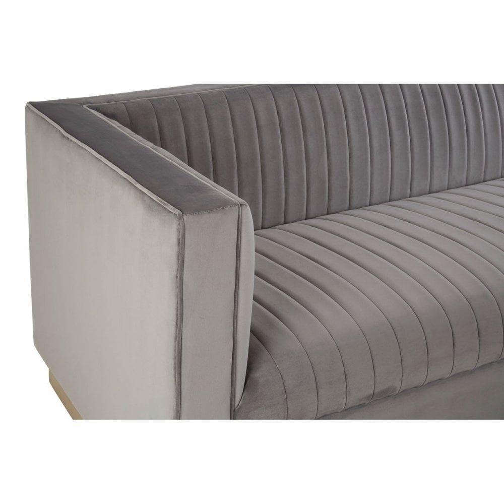Opal 3 Seat Grey Sofa, Grey