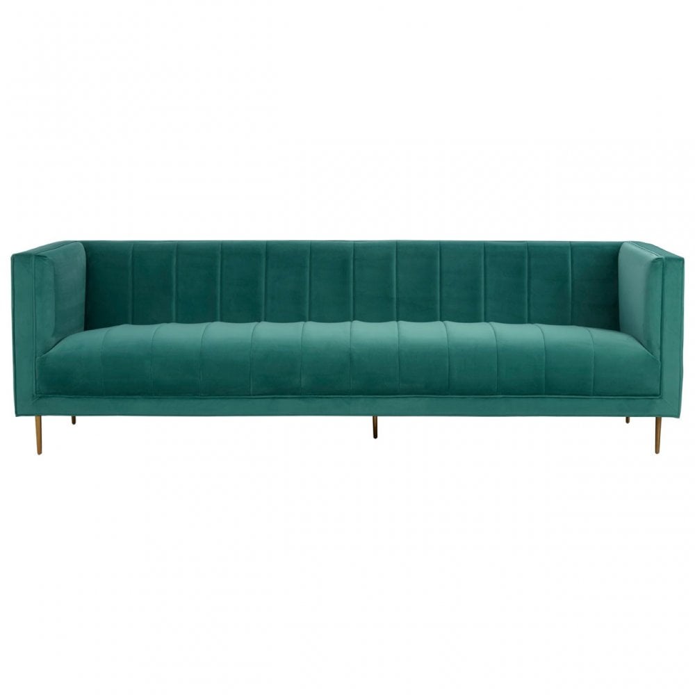 Otylia 3 Seat Green Sofa, Green
