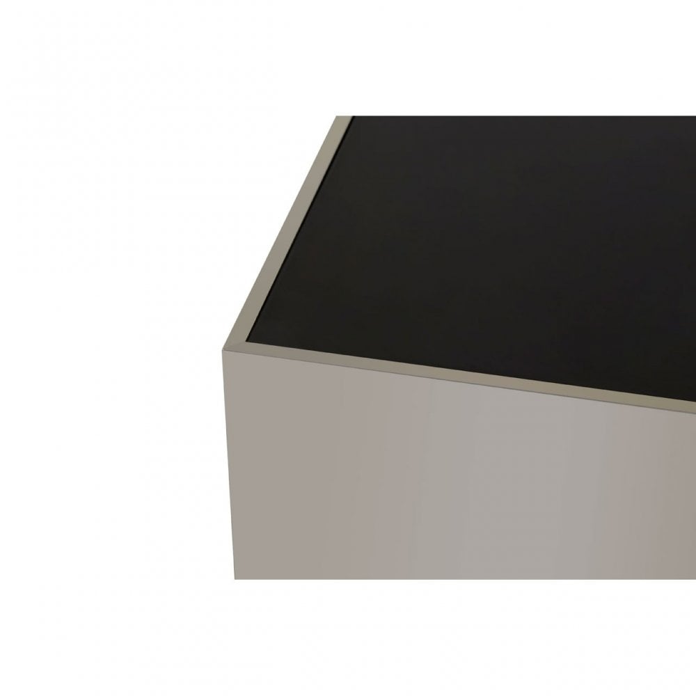 Carlox Square Chrome Finish Coffee Table, Silver