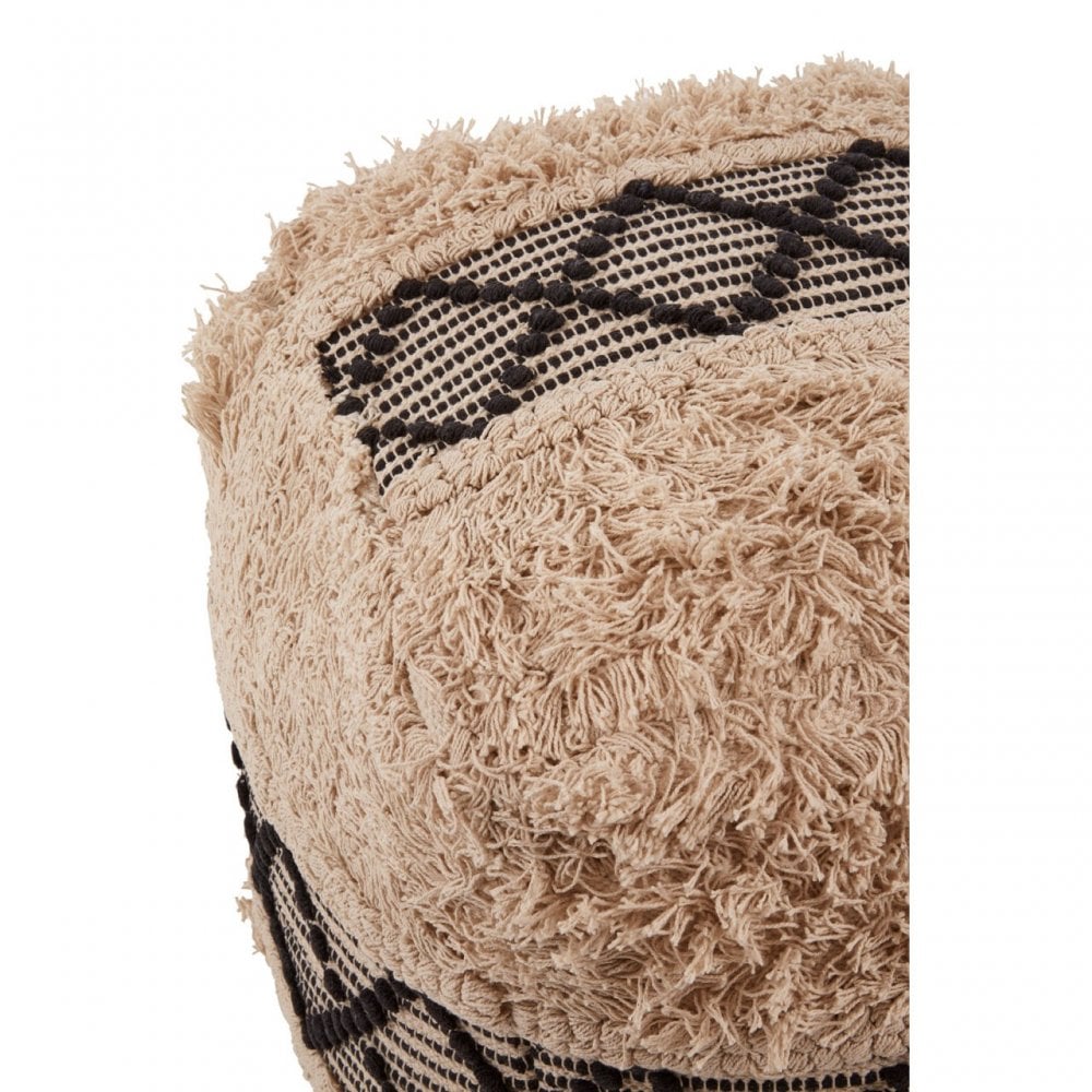 Cefena White Pouffe, Black