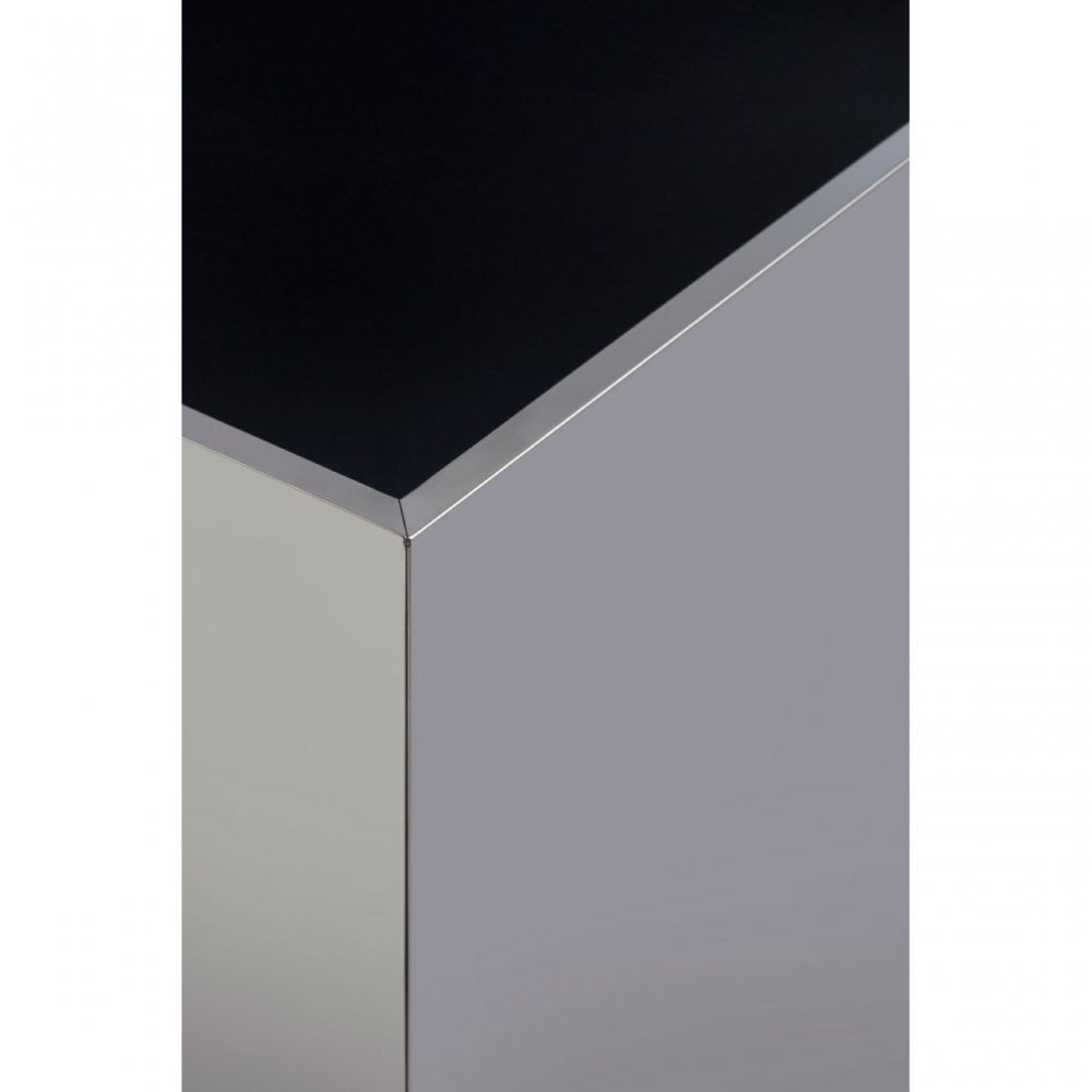 Carlox Square Chrome Finish Side Table, Silver