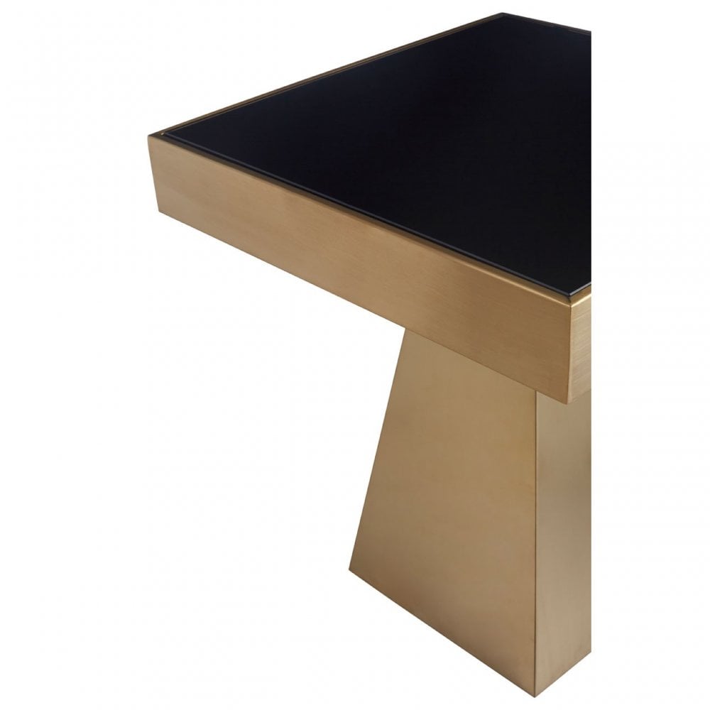 Carlox Square Gold Finish Side Table, Gold