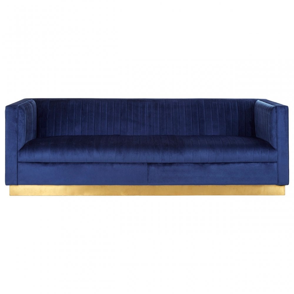 Opal 3 Seat Deep Blue Sofa, Blue