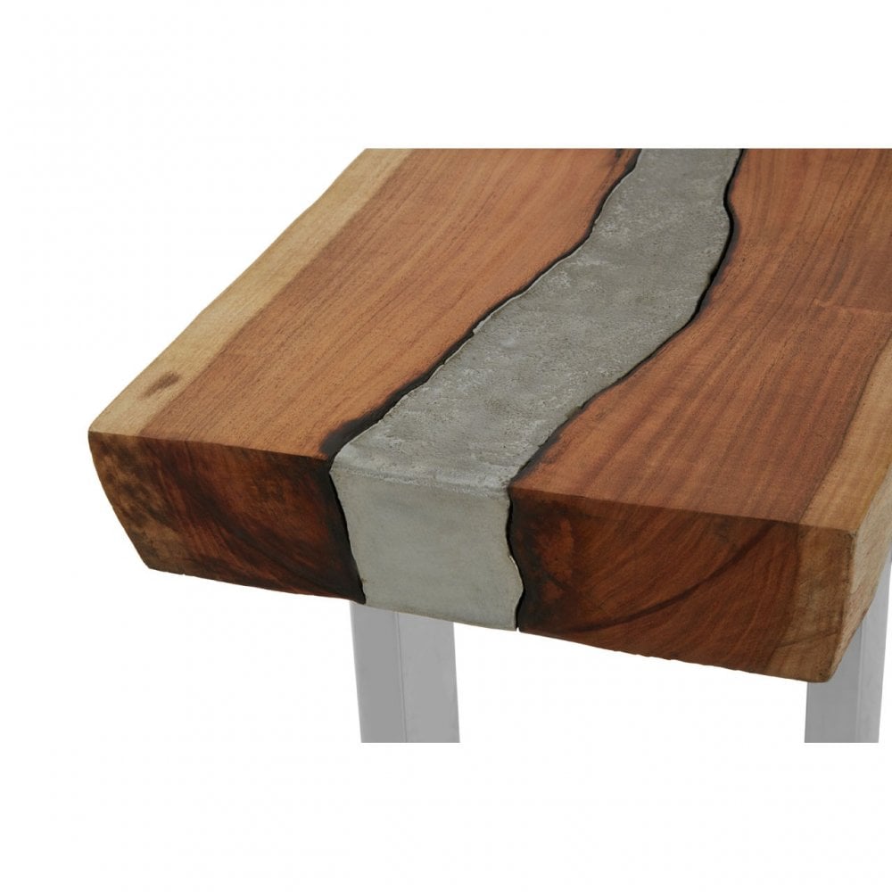 Almora Console Table with Acacia Top, Brown