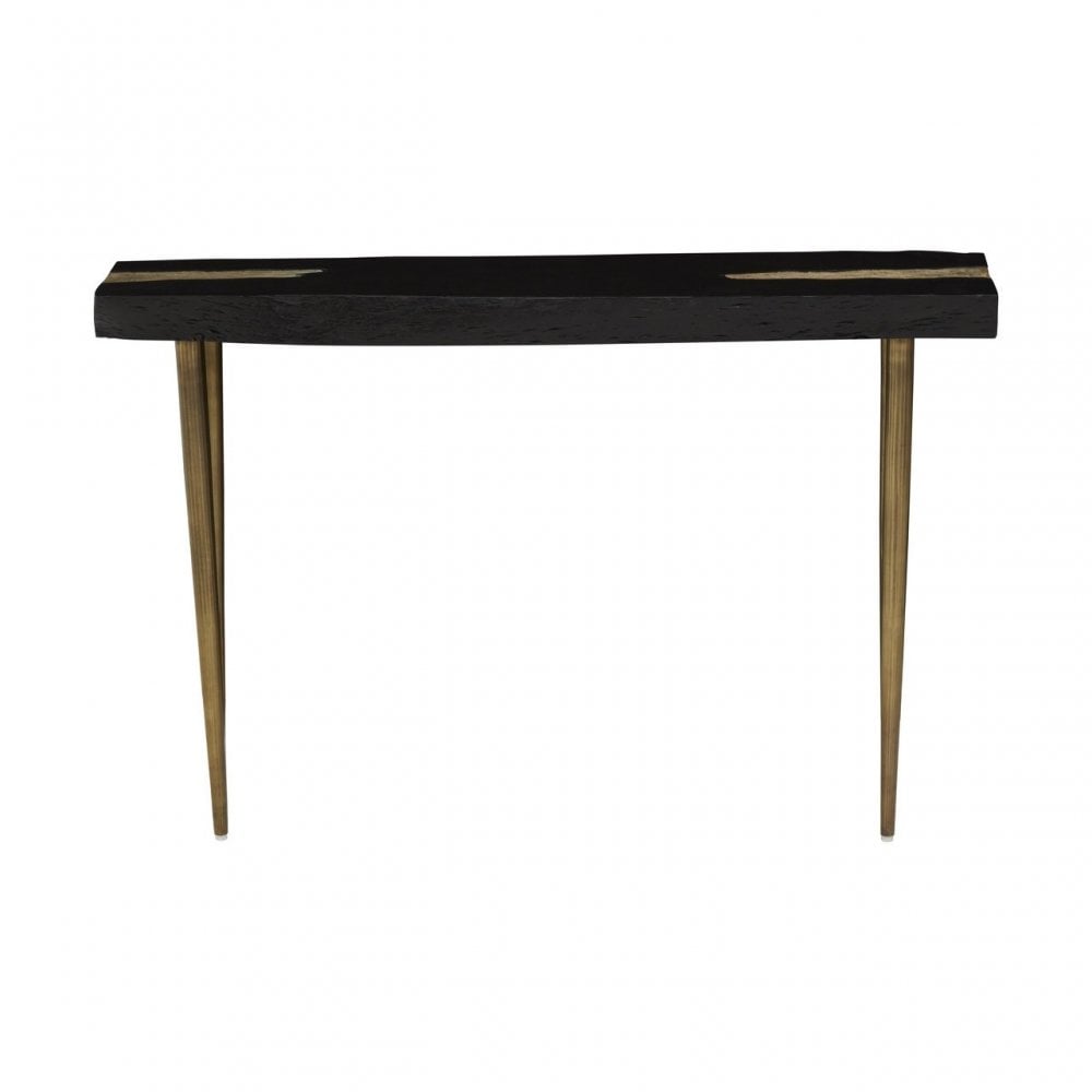 Asamra Console Table with Black Top, Black