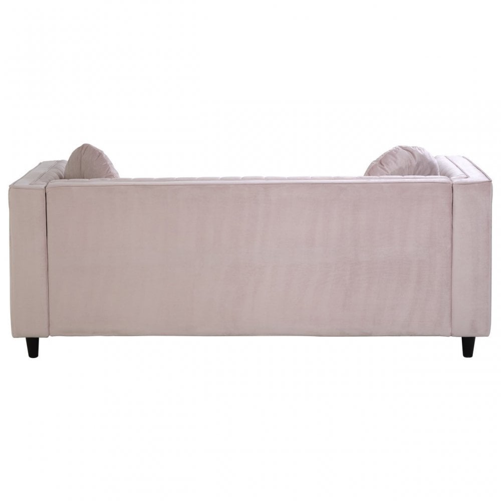 Farah 3 Seat Pink Velvet Sofa, Pink