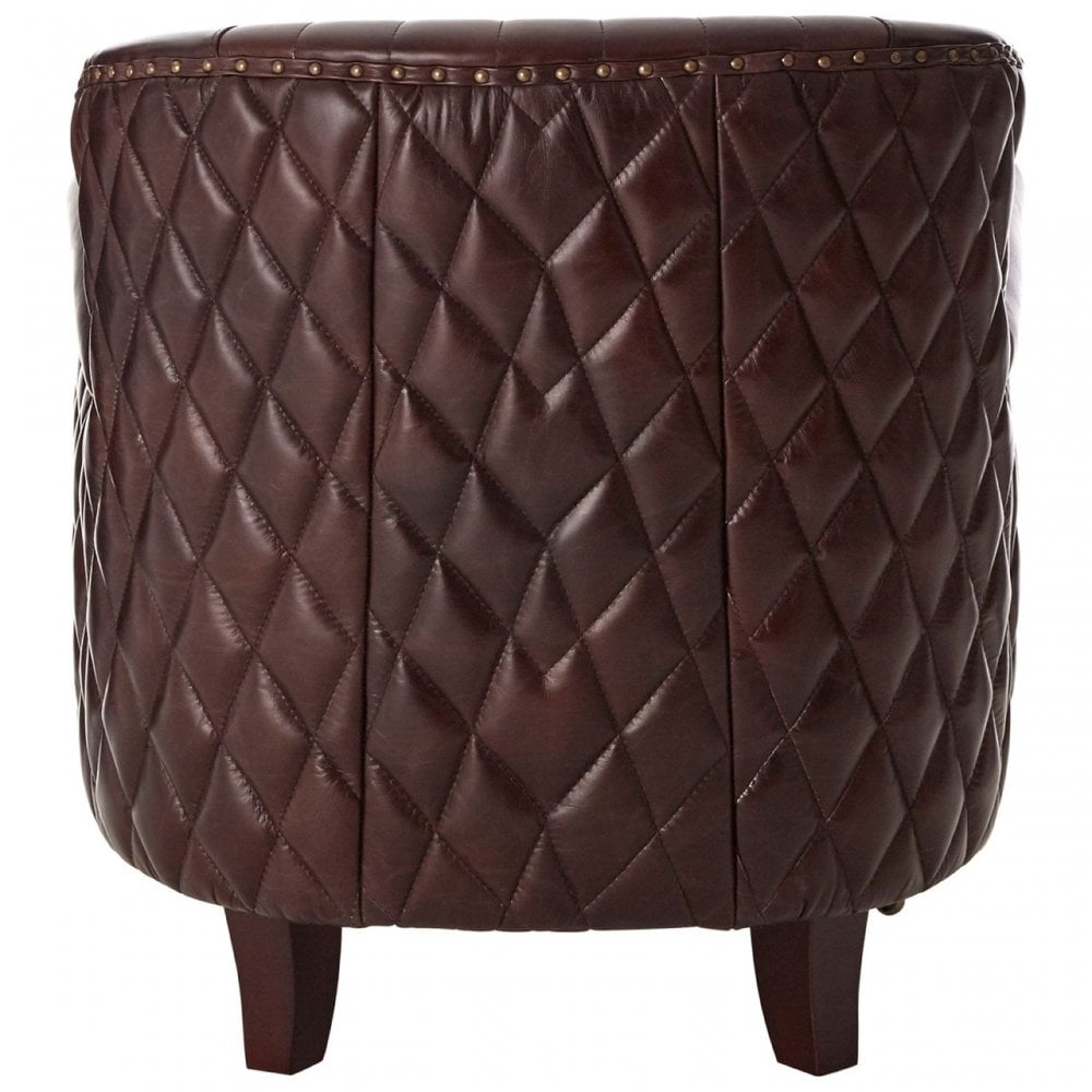 Victor Coffee Leather Winged Armchair, Brown