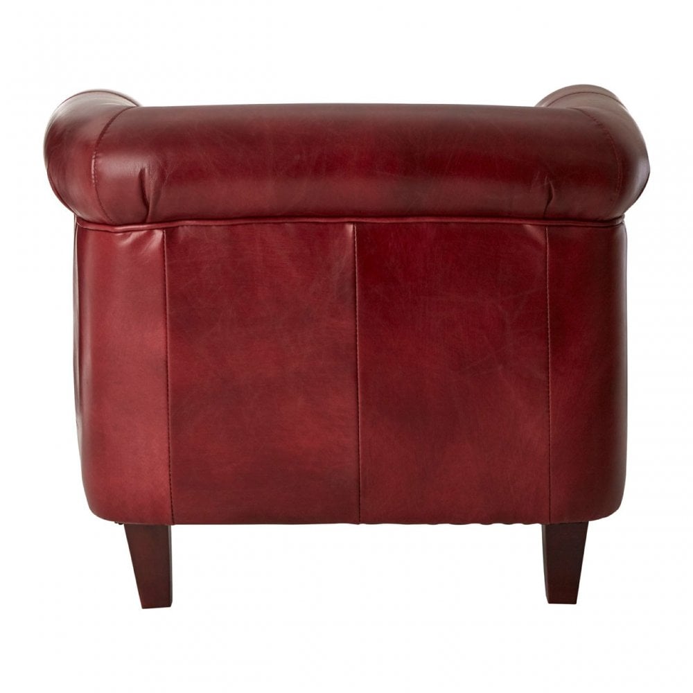 Victor Red Leather Armchair, Red
