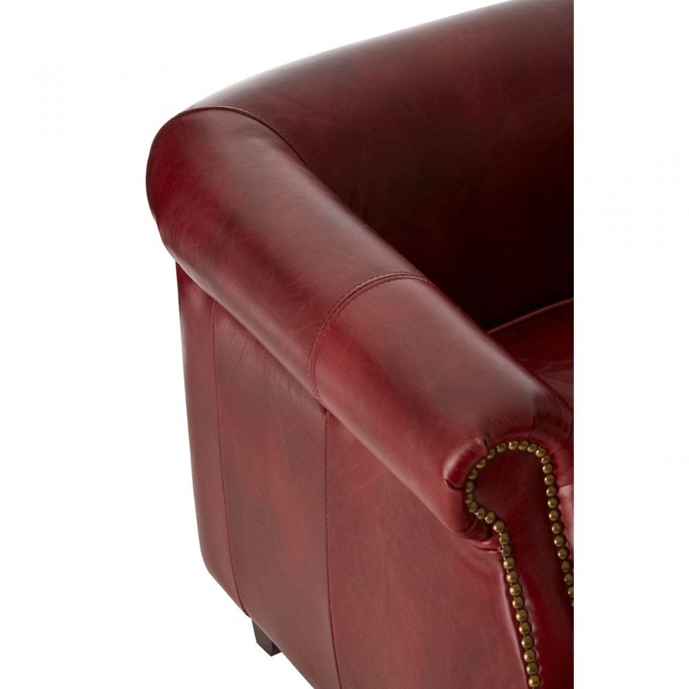 Victor Red Leather Armchair, Red
