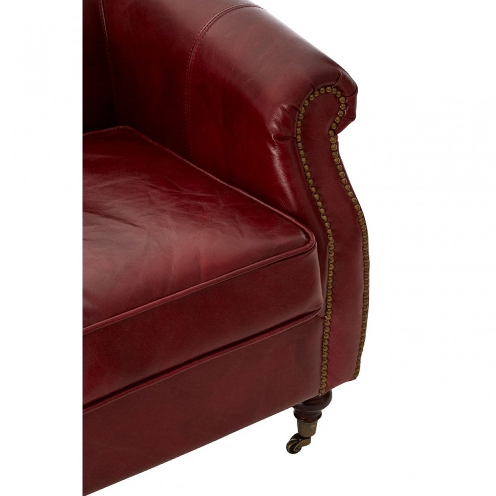 Victor Red Leather Armchair, Red
