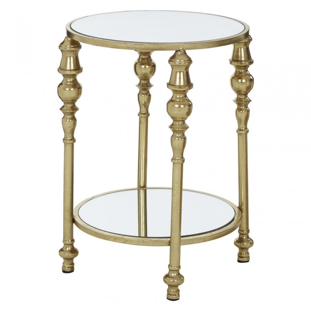 Marcia 2 Tier Gold Finish Side Table, Gold