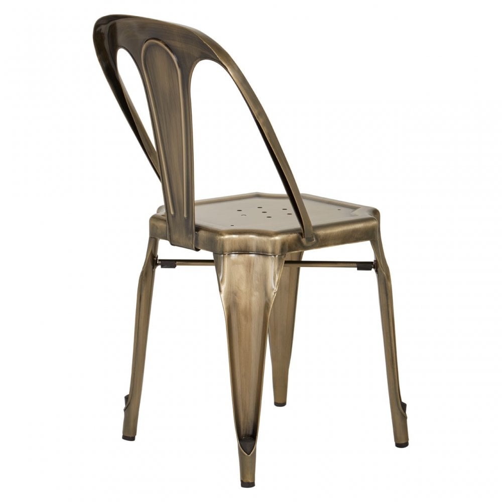 Grange Brass Finish Metal Chair, Brass