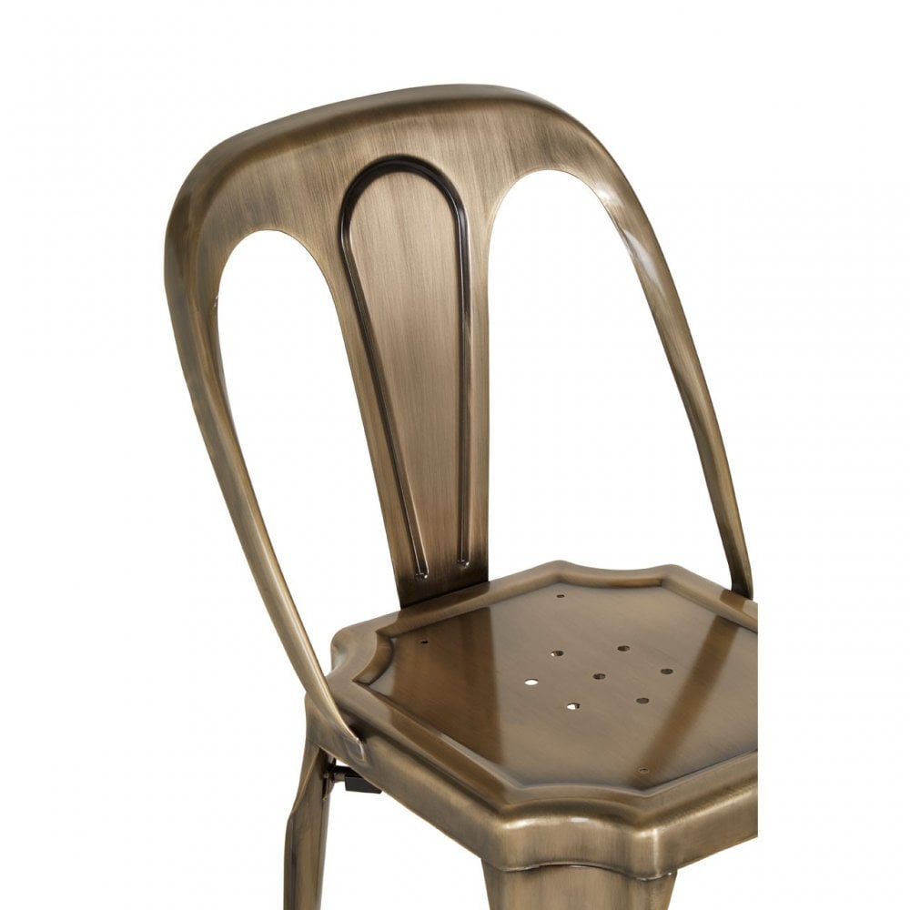 Grange Brass Finish Metal Chair, Brass