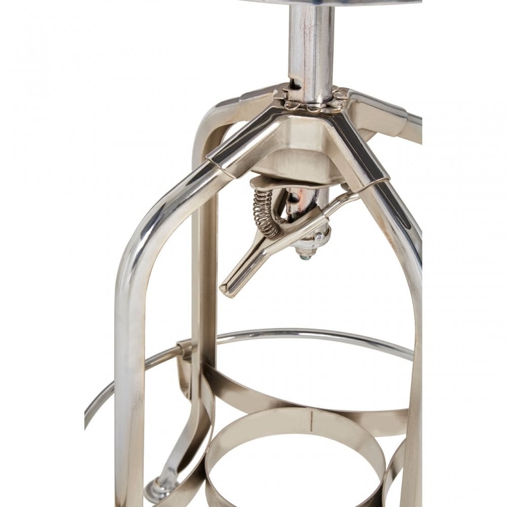 Gator Ash Wood Silver Chromed Metal Stool, Black