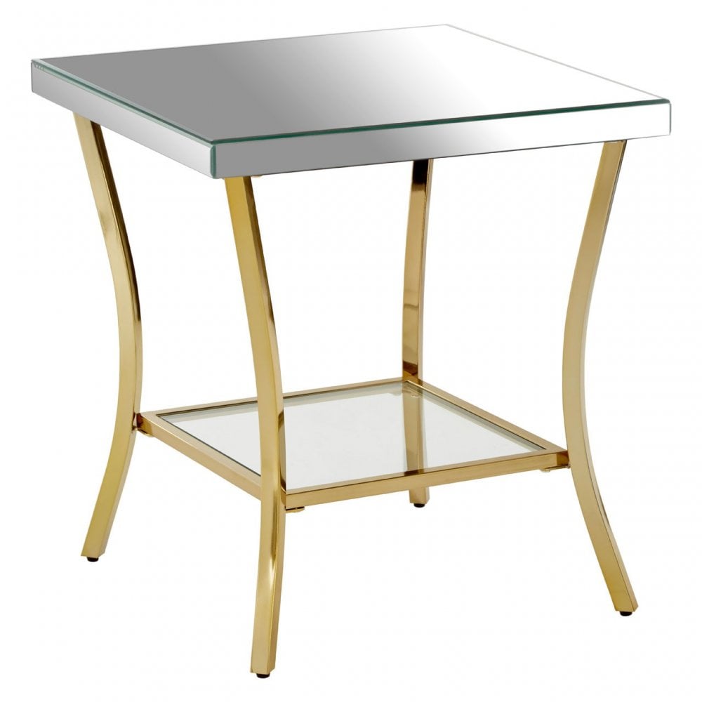 Kensington Townhouse Silver Mirror Side Table, Silver