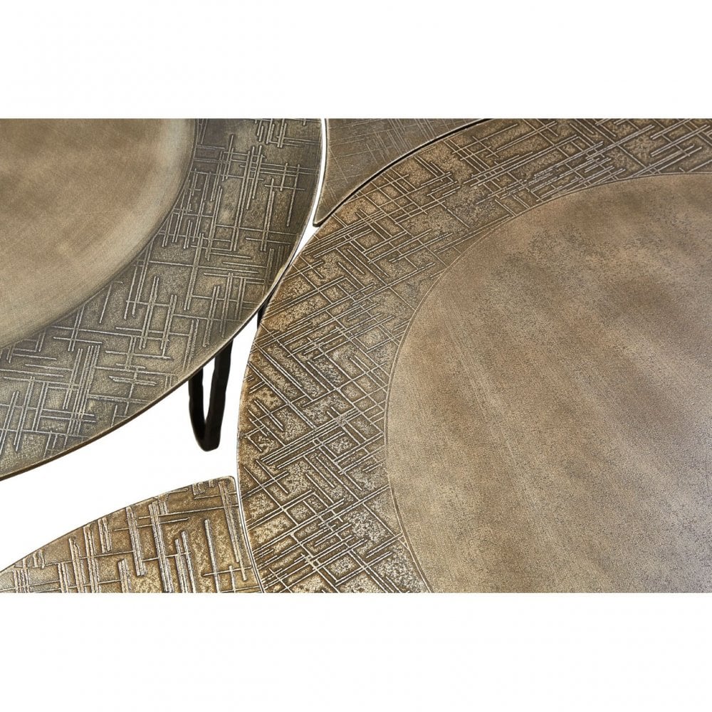 Rany Set Of 4 Coffee Tables, Brass