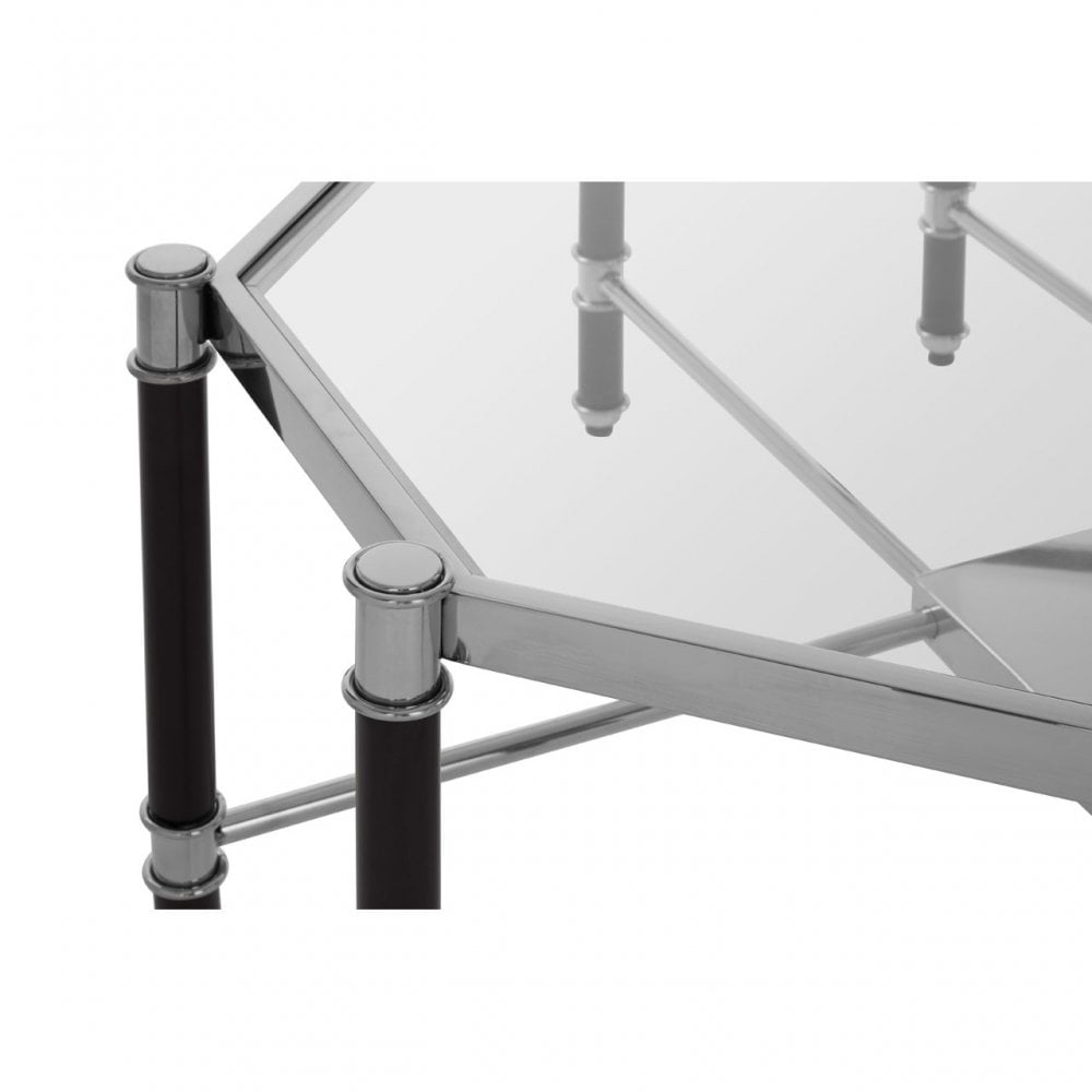 Allessi Silver Chrome Coffee Table, Clear