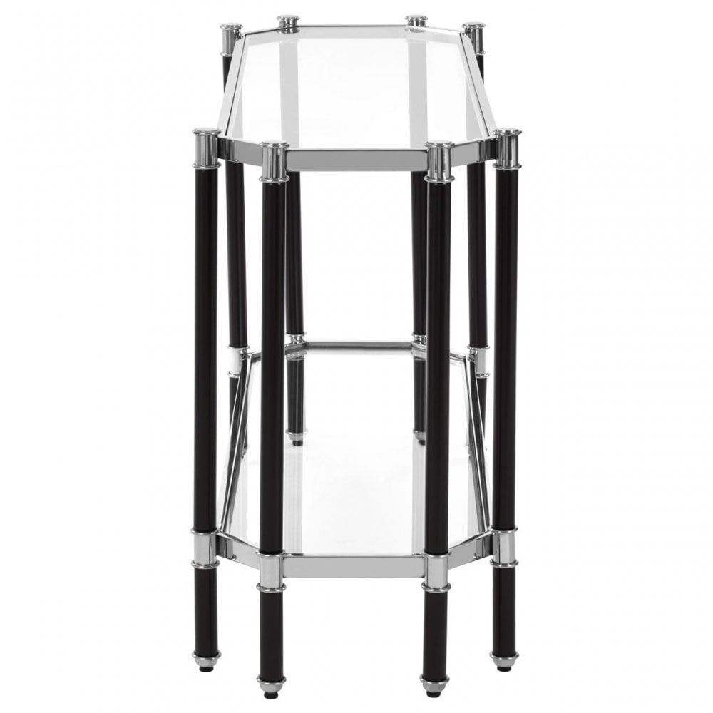 Allessi Silver Chrome Console Table, Clear