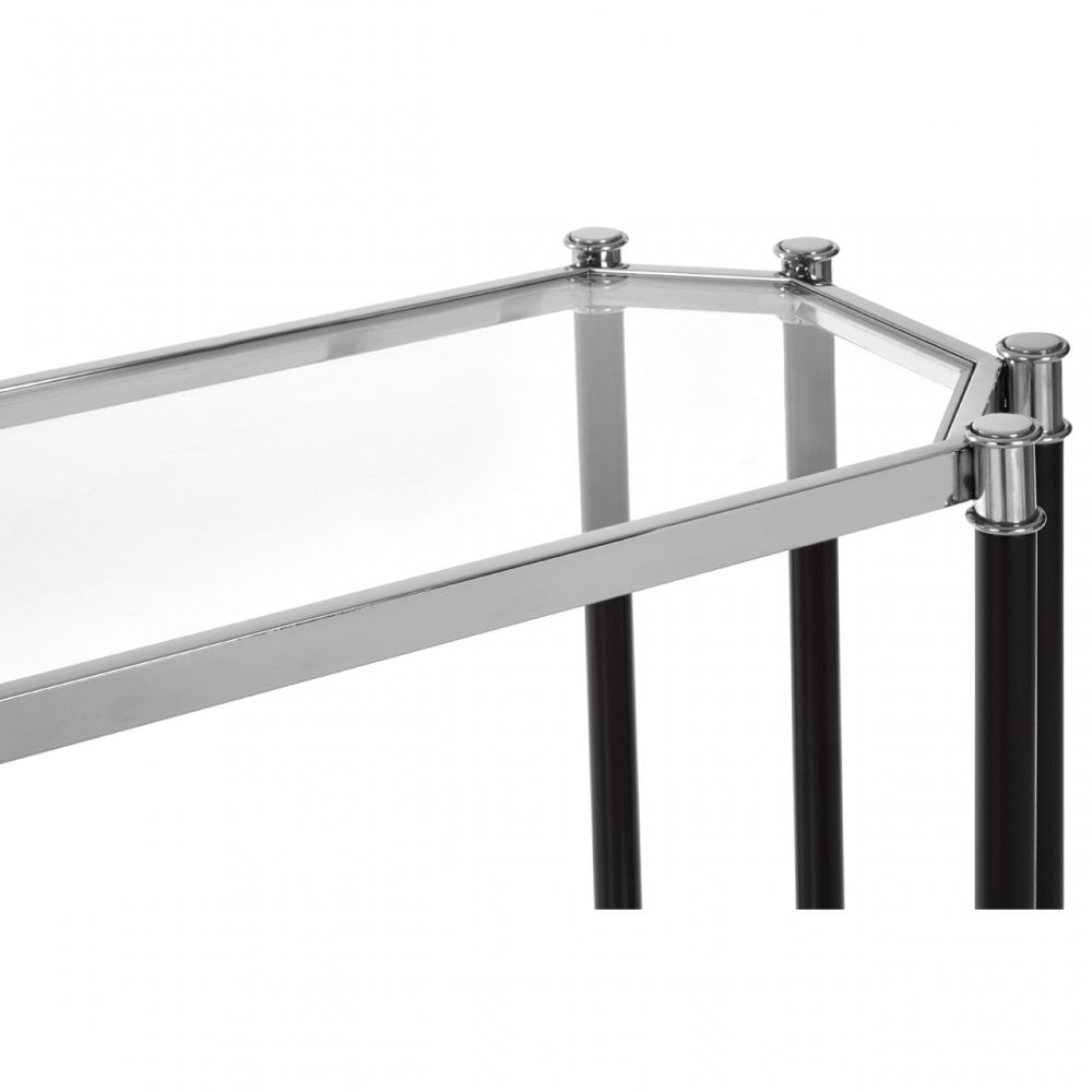 Allessi Silver Chrome Console Table, Clear