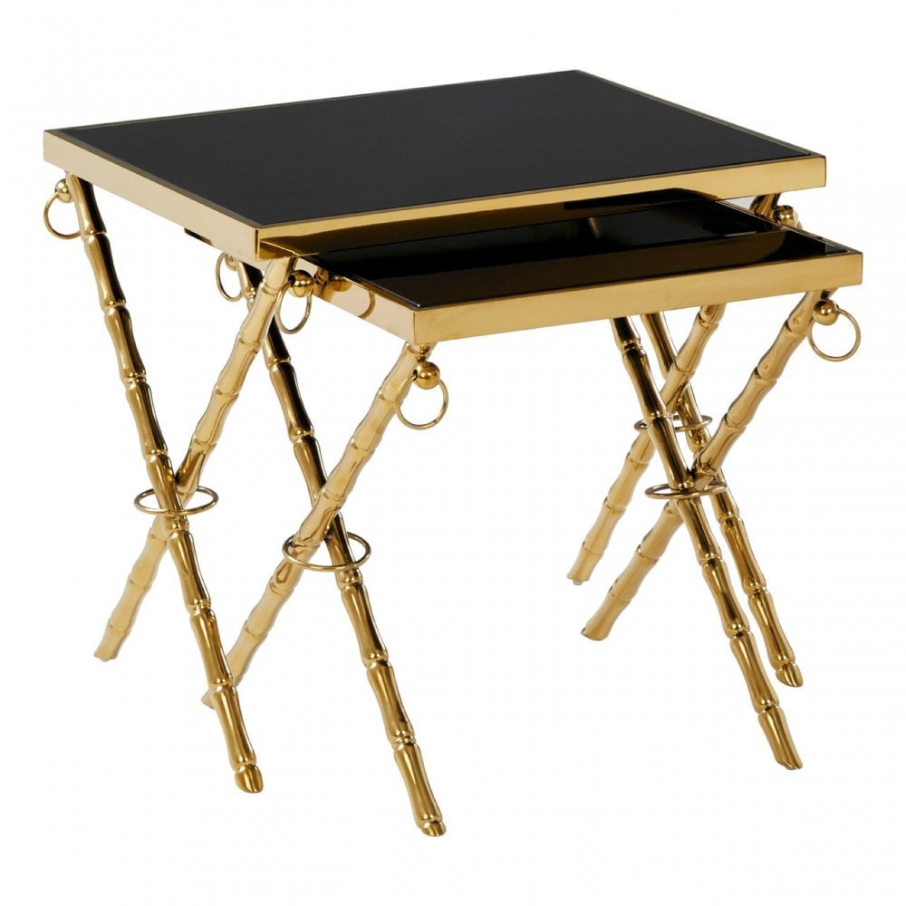 Arezzo Set Of 2 Nesting Tables, Black