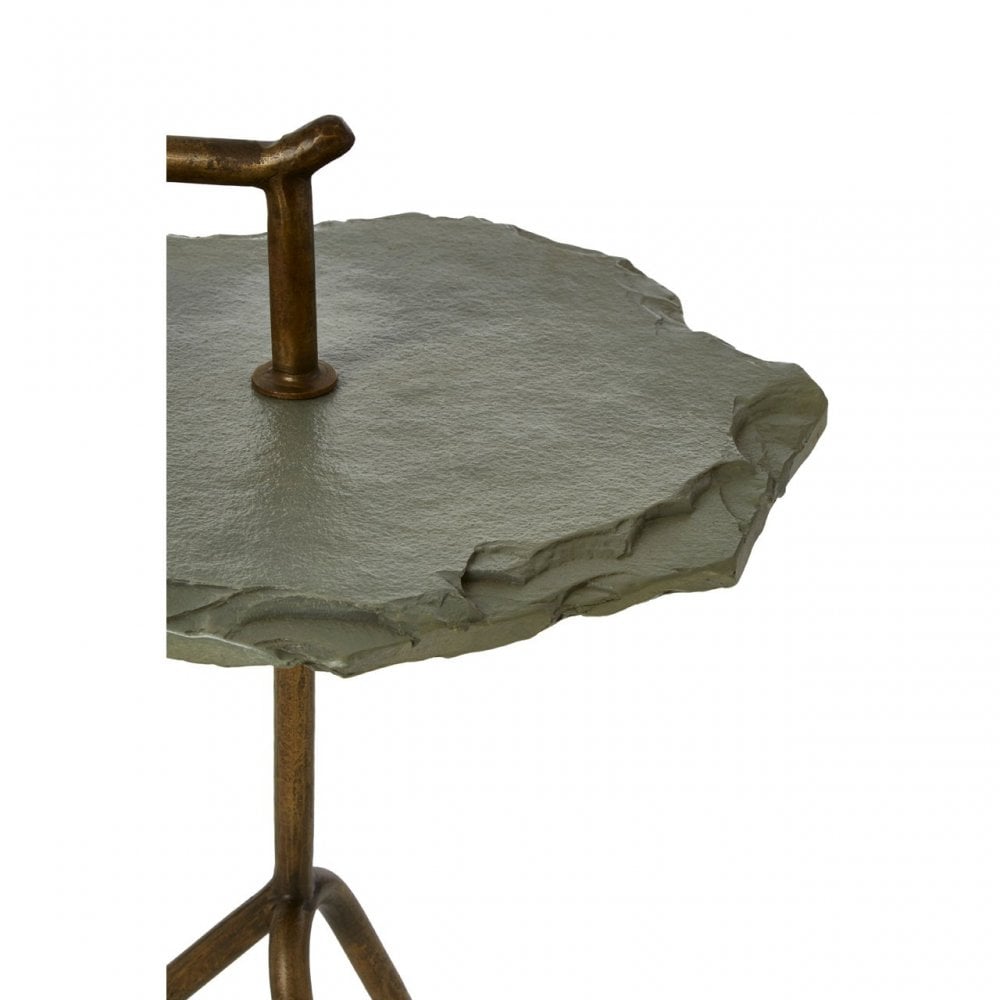 Rany Grey Stone Top Side Table, Grey