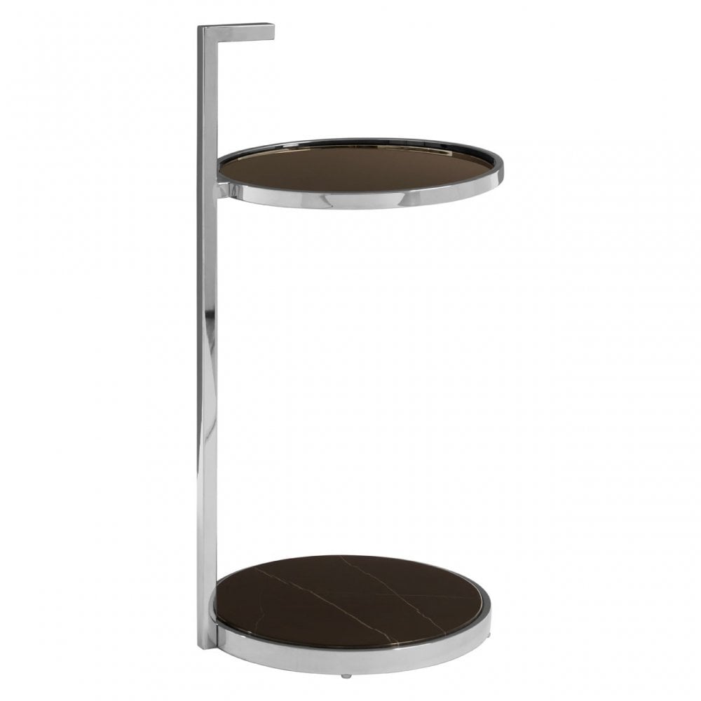 Piermount Black Glass End Table, Black