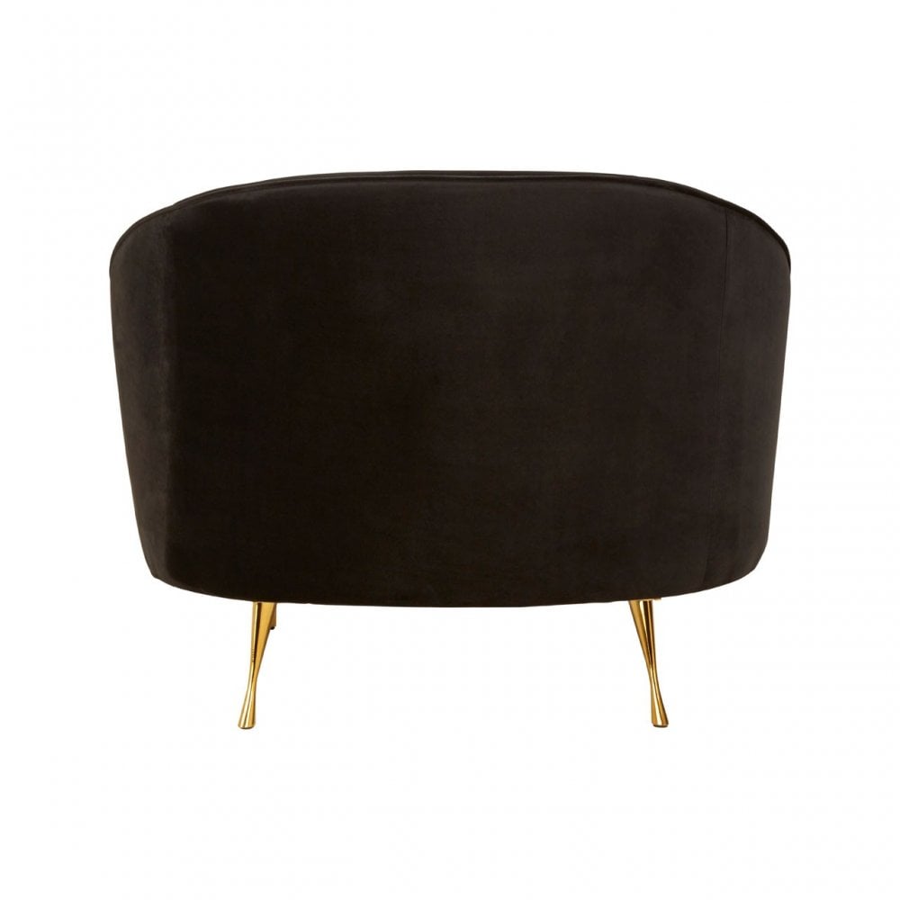 Manhattan Black Velvet Armchair, Black
