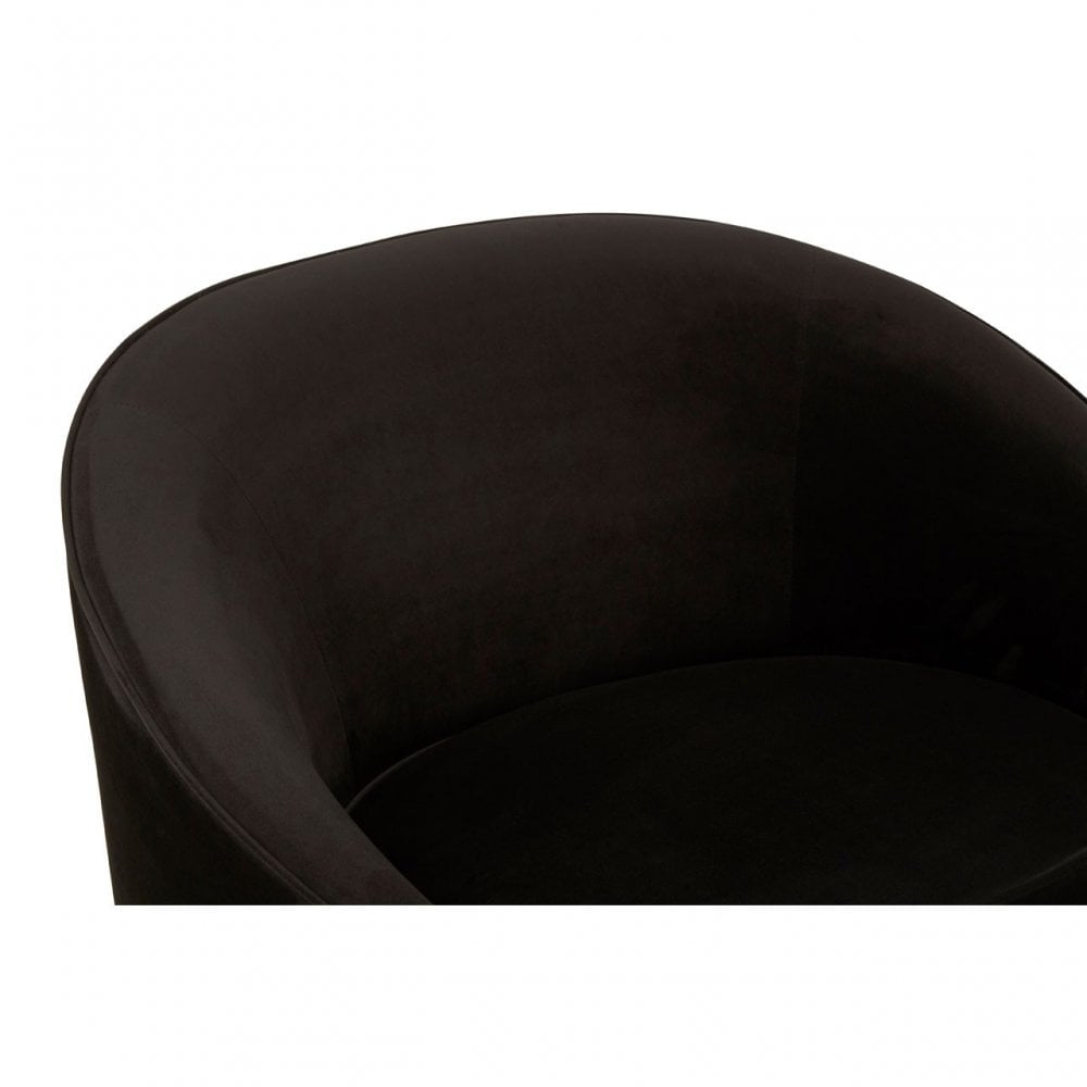 Manhattan Black Velvet Armchair, Black
