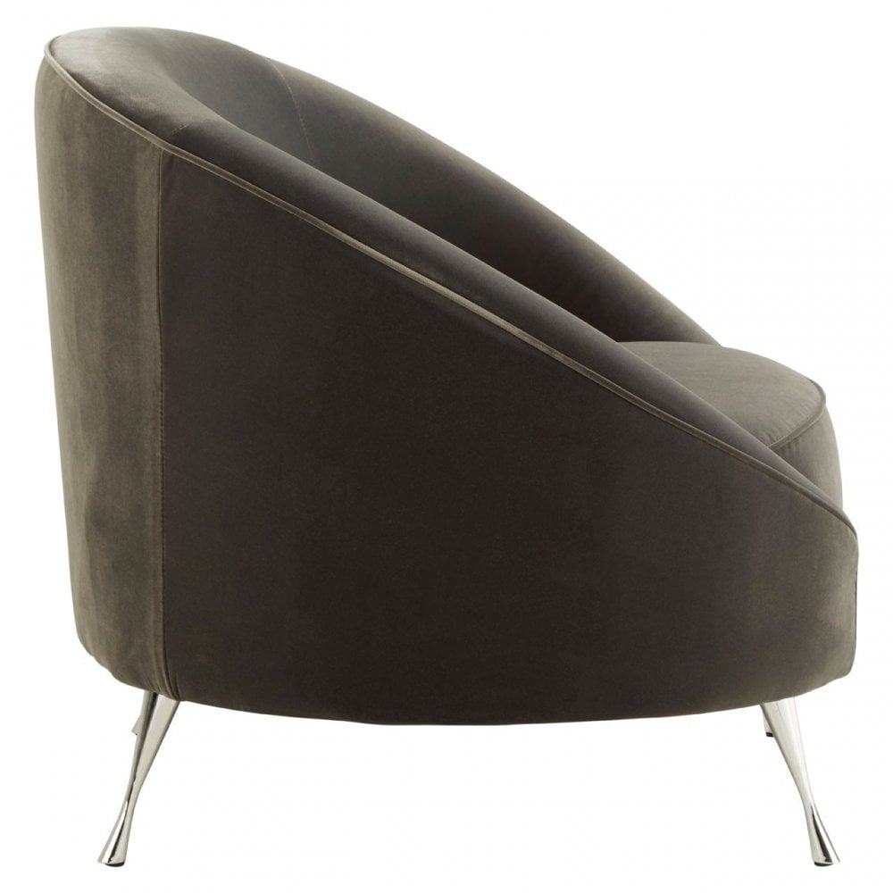 Manhattan Grey Velvet Armchair, Grey