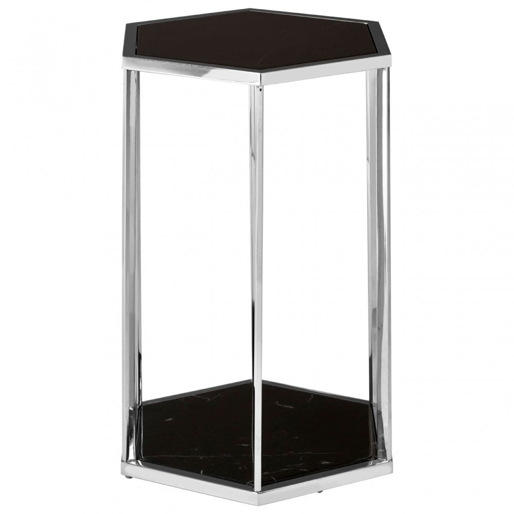 Piermount Black And Silver End Table, Black