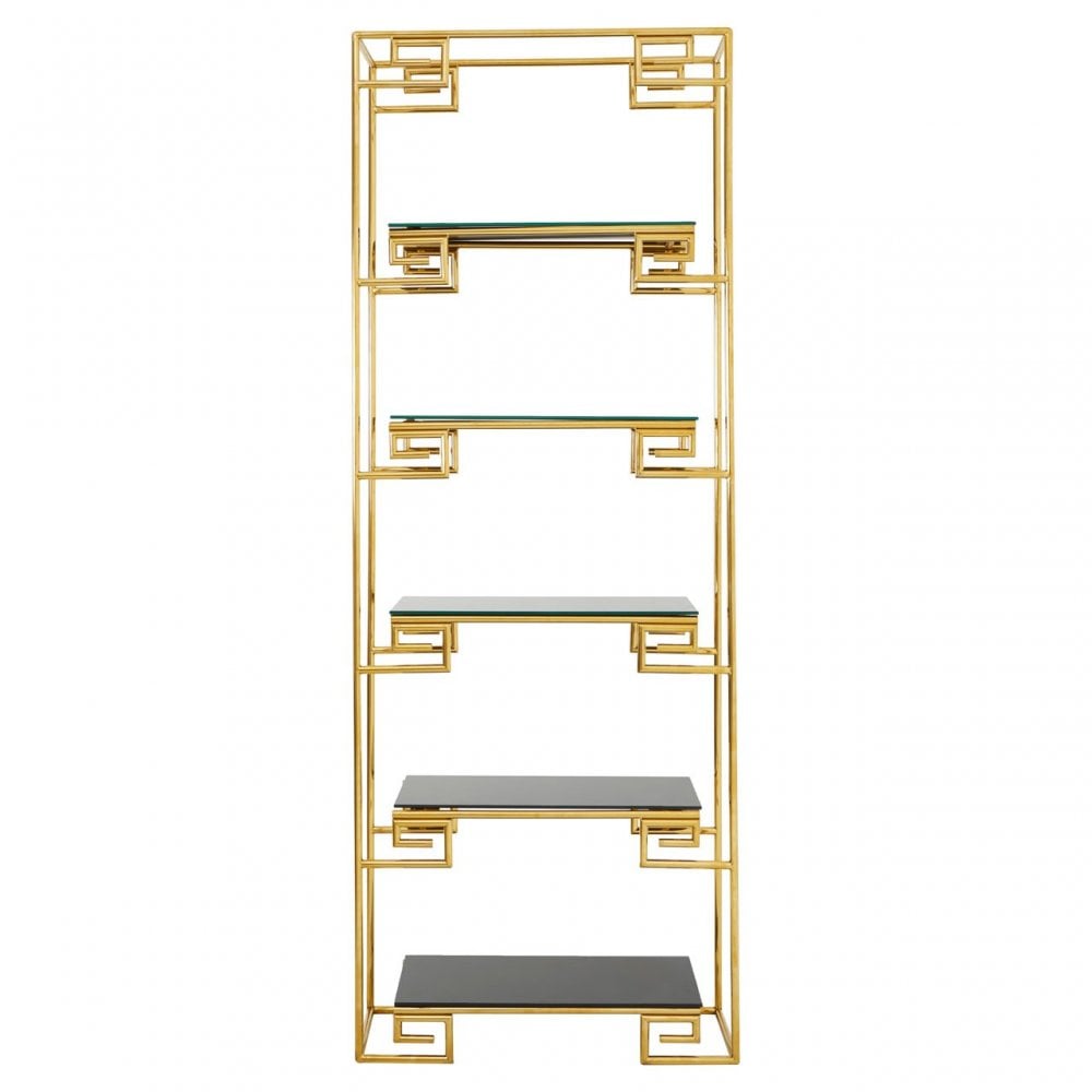 Horizon Angular Design Bookshelf, Gold