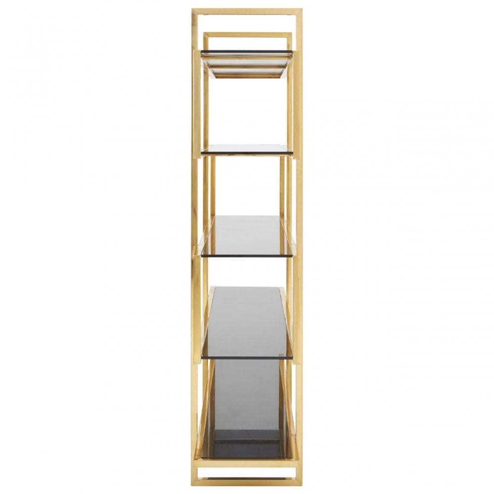 Horizon Maze Design Bookshelf, Gold
