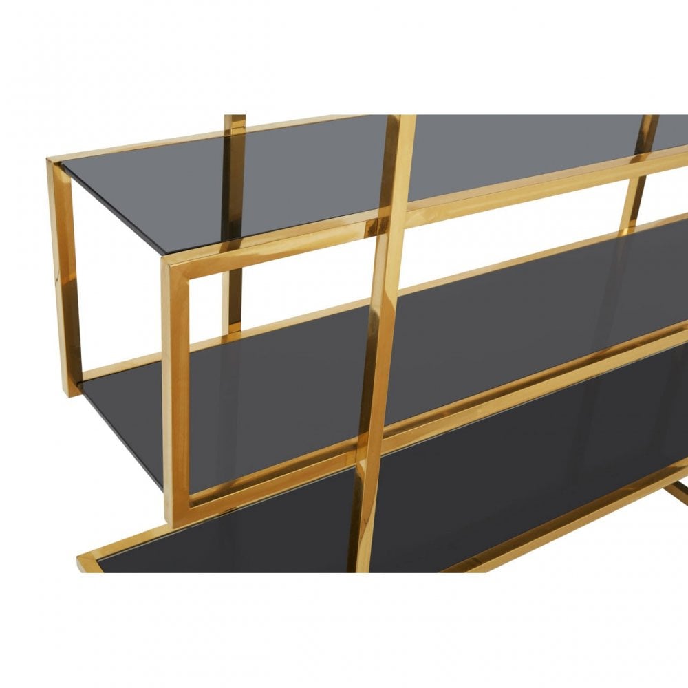 Horizon Maze Design Bookshelf, Gold