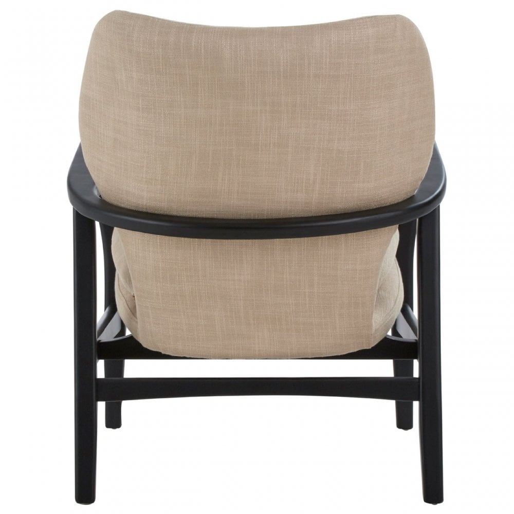 Stockholm Beige Chair With Black Wooden Frame, Beige