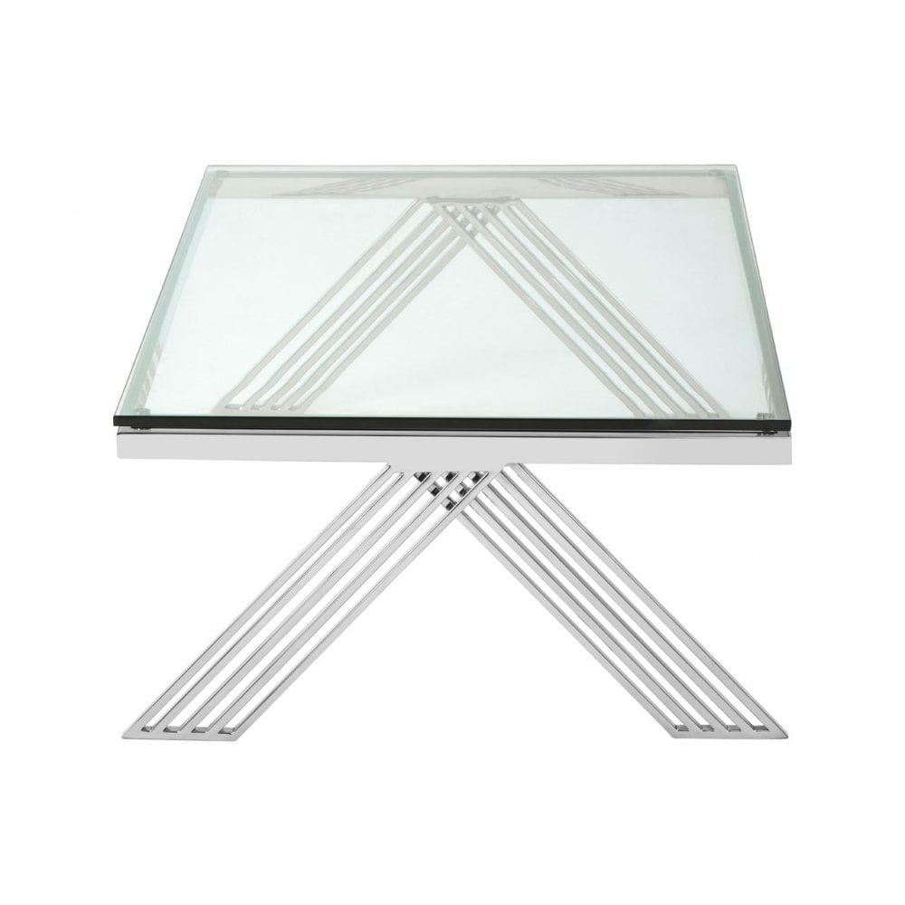 Piermount Clear Glass Coffee Table, Silver