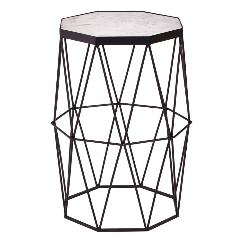 Shalimar Octagonal Black Finish Side Table, Black