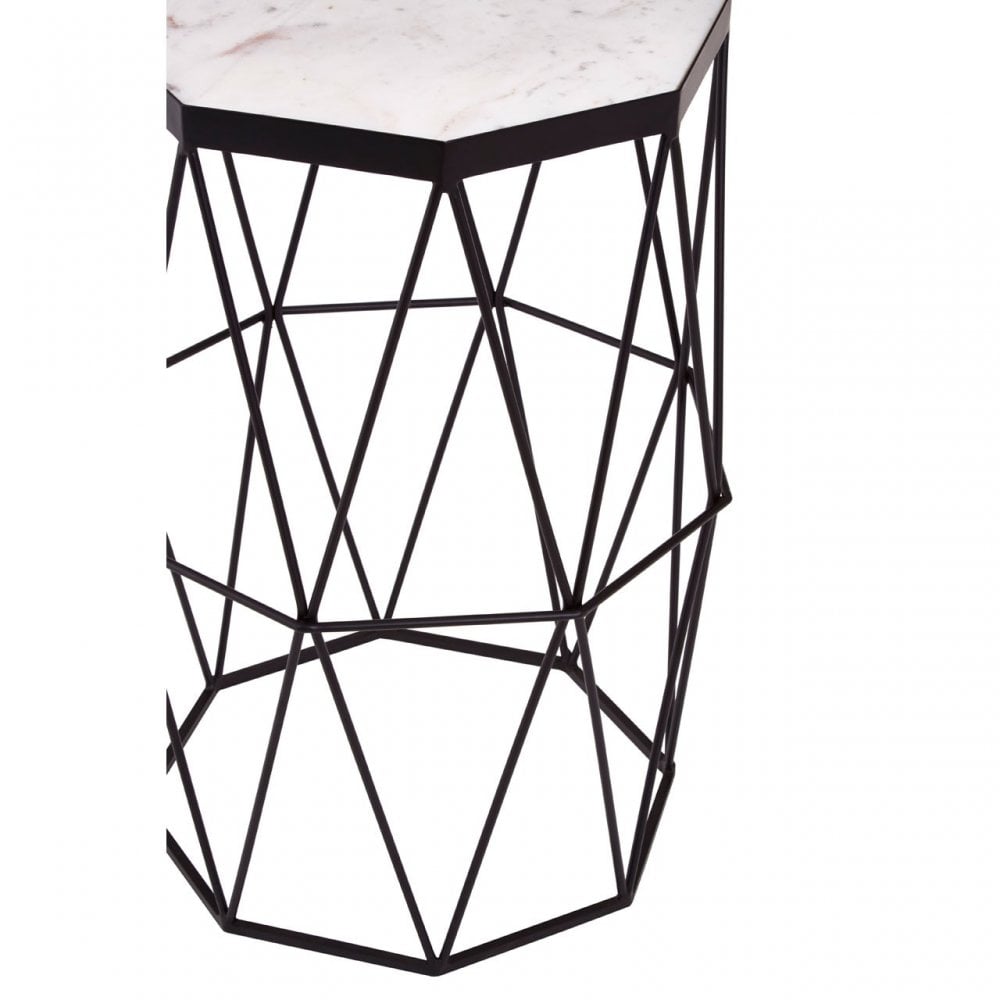 Shalimar Octagonal Black Finish Side Table, Black