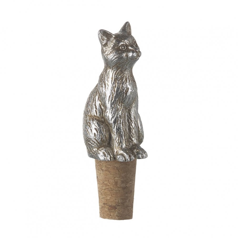 Cat Bottle Stopper Platinum H100x40x40mm