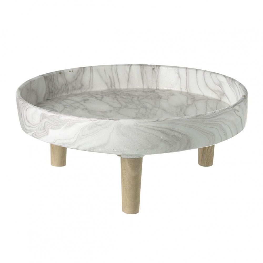 Marble Tray White H140x320mm Cement/Wood