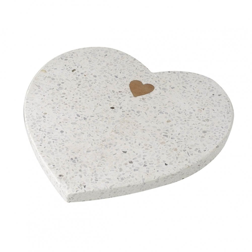 Terrazzo Heart Board White 210x210mm