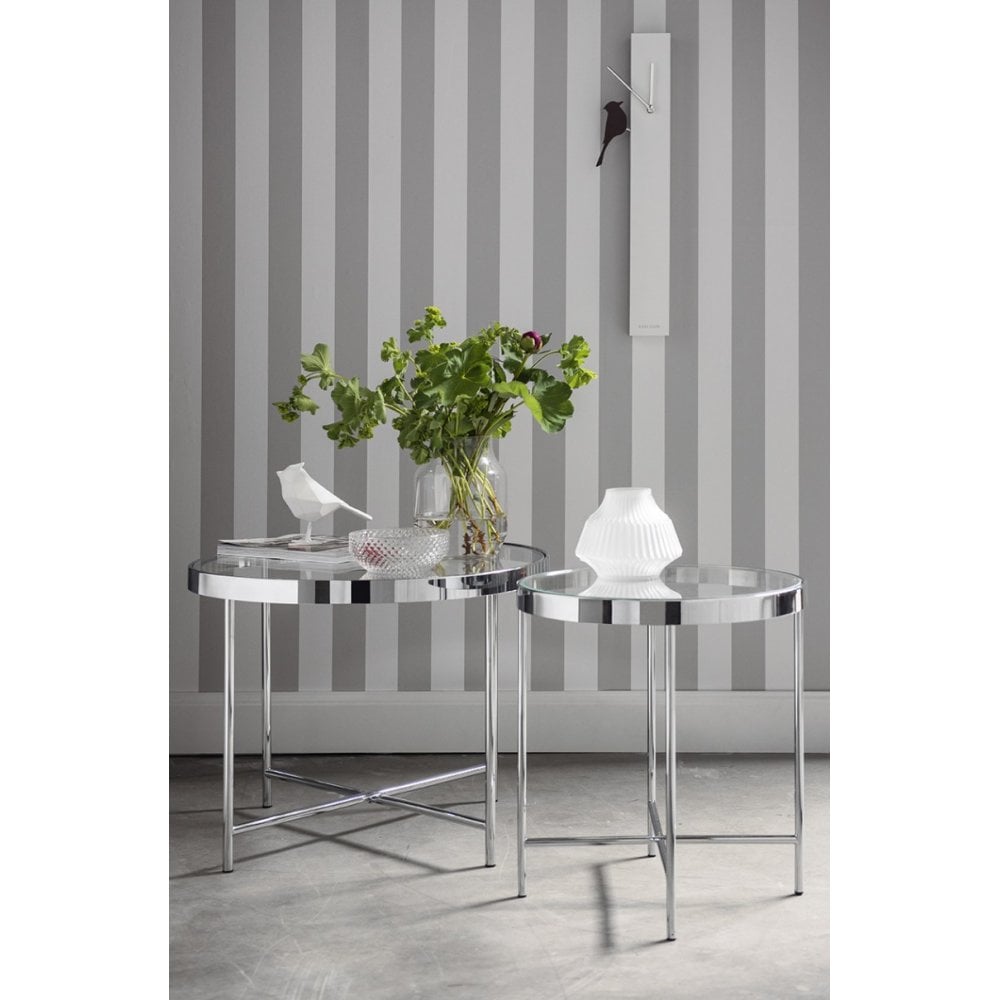 Side Table Smooth, Chrome, Clear