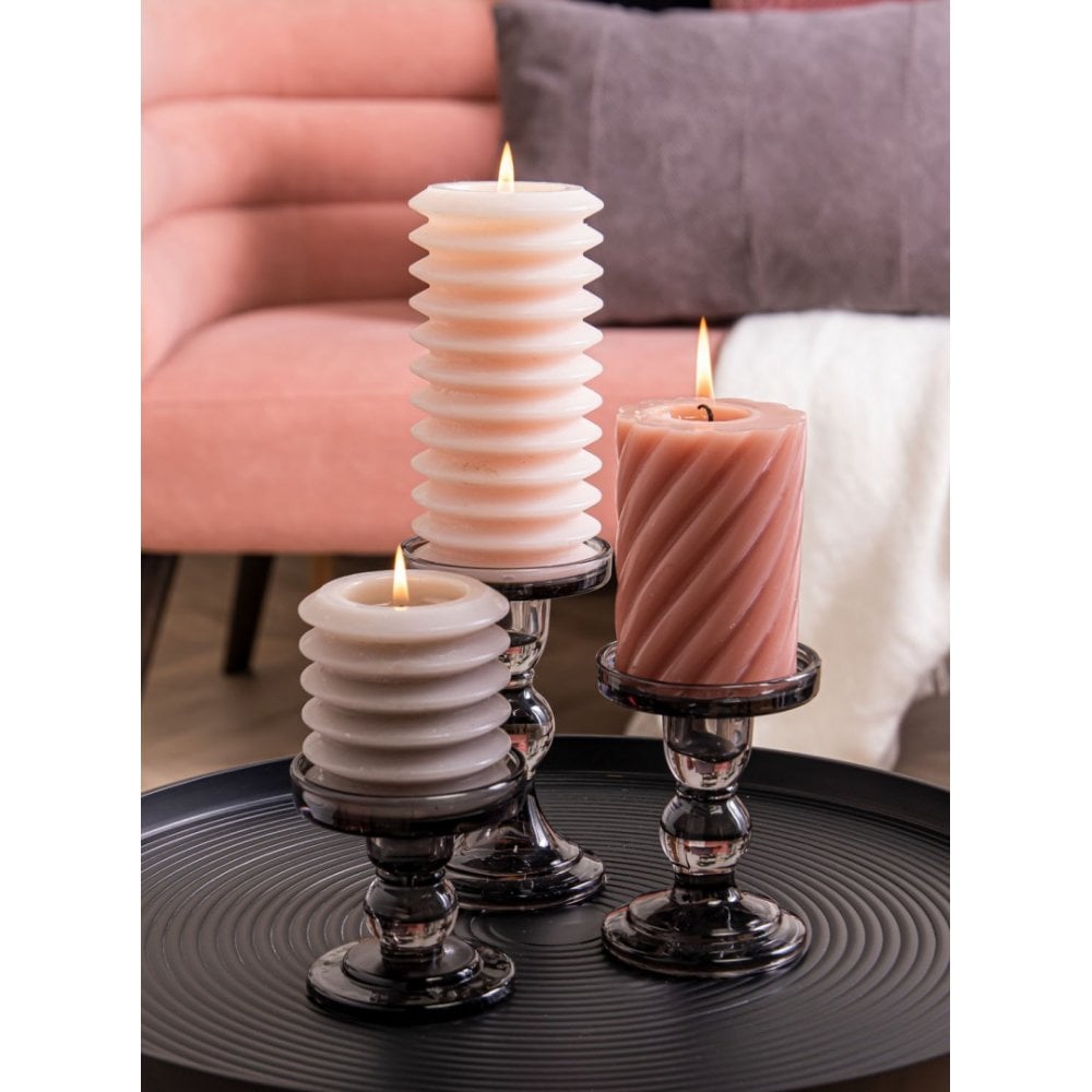 Candle holder Glass Art, Black