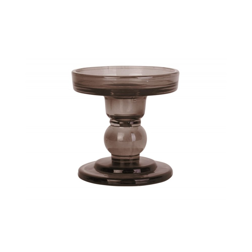 Candle holder Glass Art, Chocolate brown, Brown