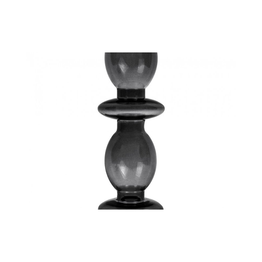 Candle Holder Glass Art Bubbles Medium, Black