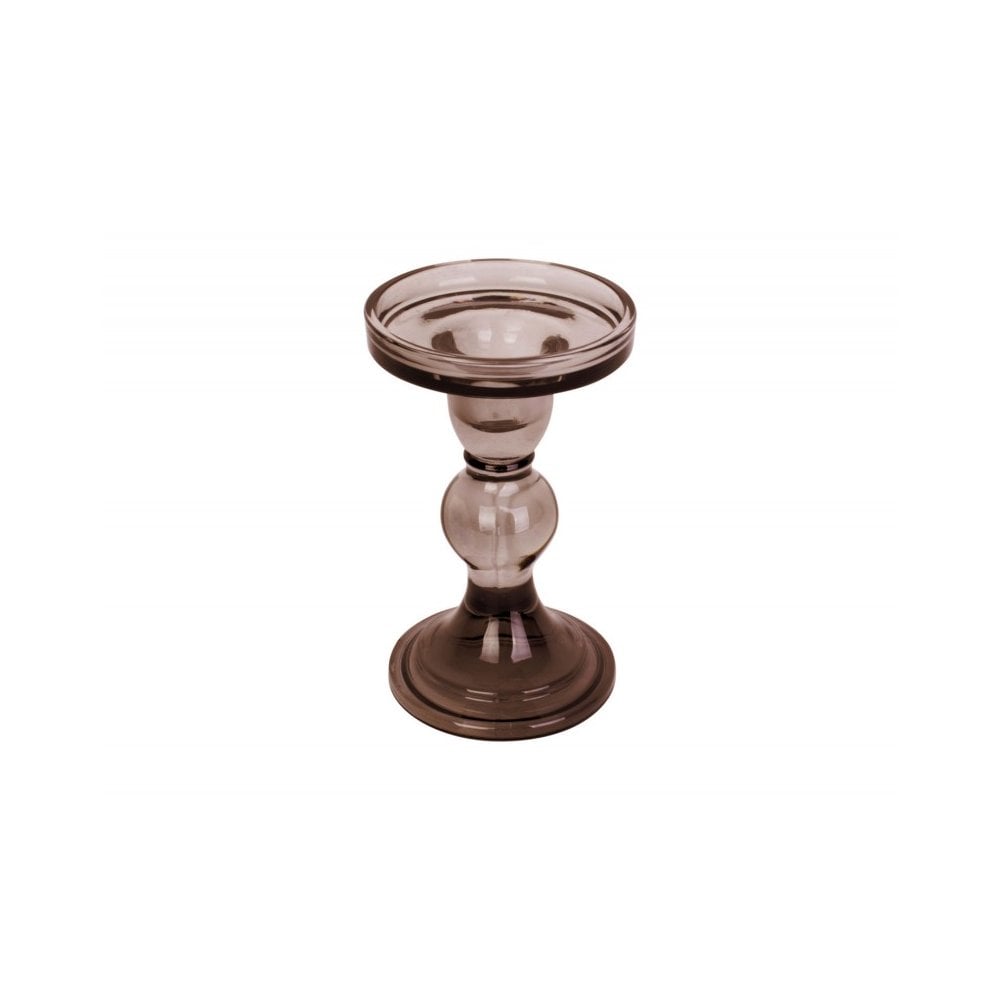 Candle holder Glass Art large, Chocolate brown, Brown